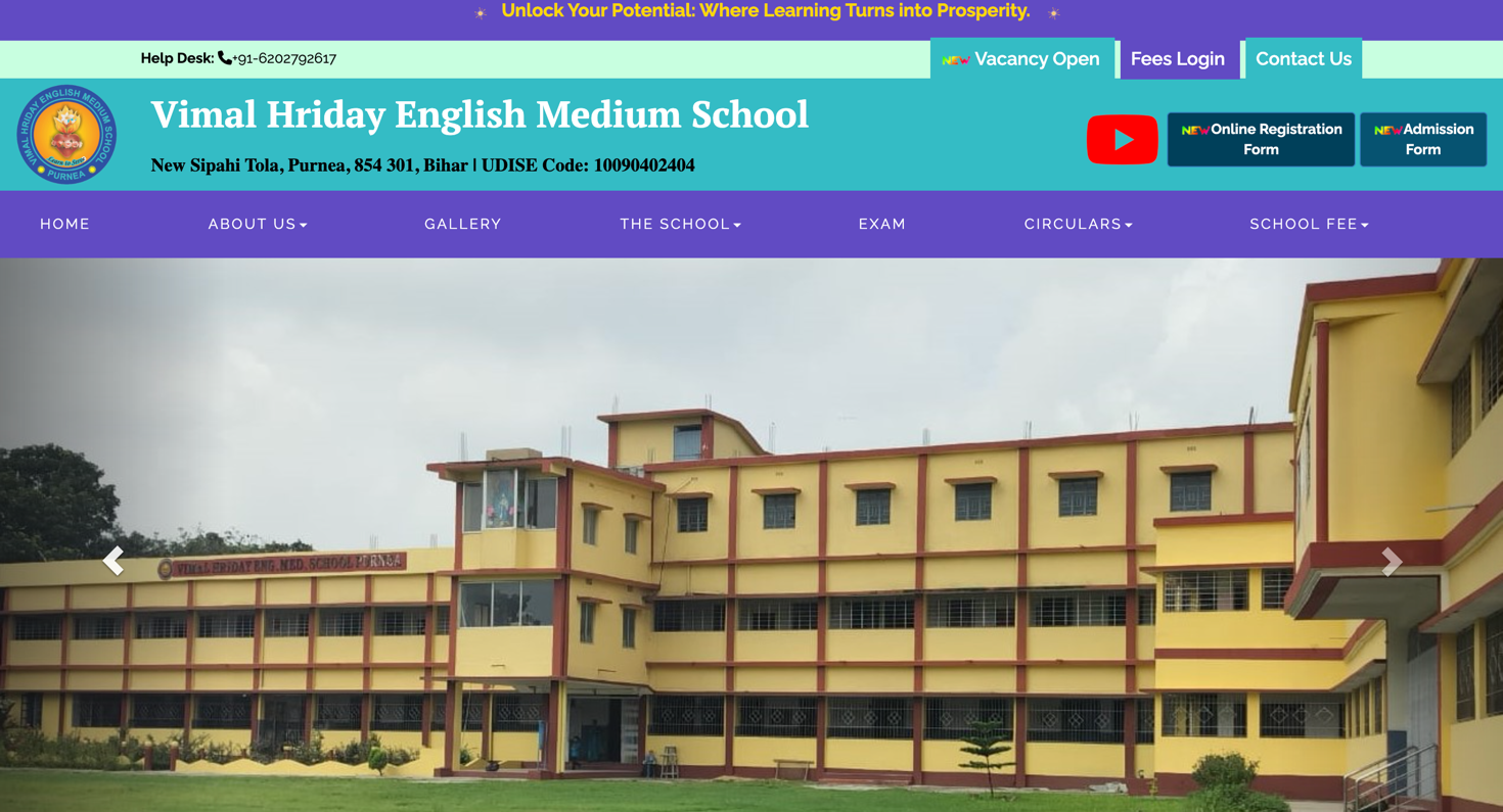 VHS Purnea ERP System & Website